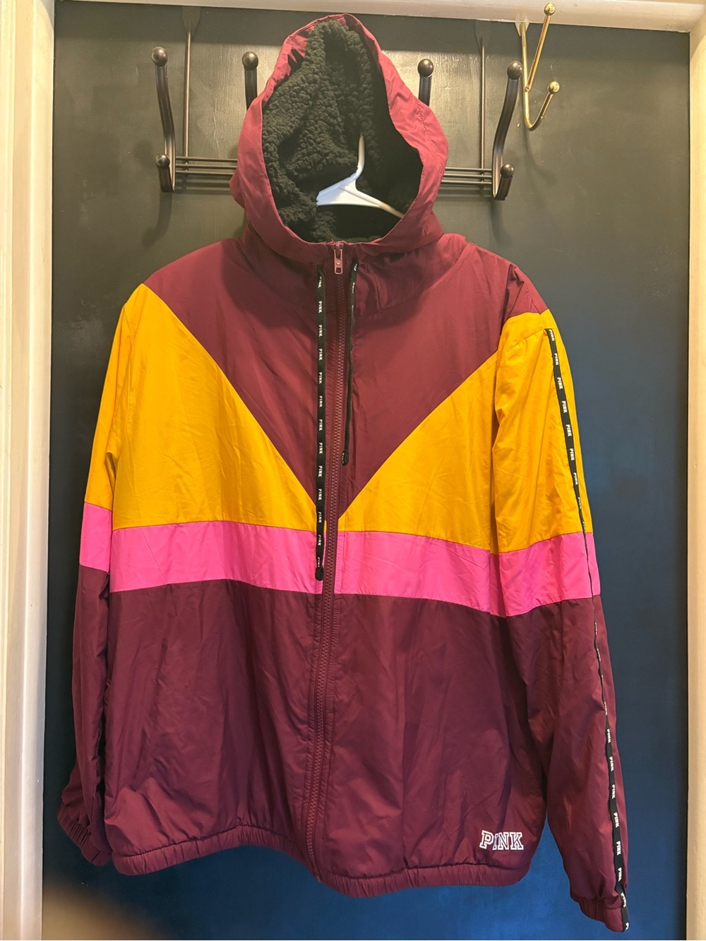 Victorias Secret Pink VTG Y2K Anorak Windbreaker Jacket Women’s XS Colorblock
